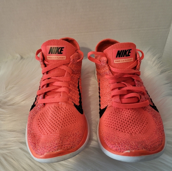 Nike Free Neon Orange Sneakers, Size 6 - Picture 4 of 5